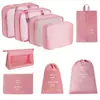 Bolsa de almacenamiento para viajes transfronterizos, set de neceser, bolsa de almacenamiento organizadora de ropa para equipaje de siete piezas, bolsa de almacenamiento de viaje