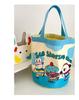 Bolsa de lona com balde, fofa, grafite, ilustração infantil, balde portátil, bolsa de armazenamento para mamãe, bolsa de almoço, bolsa pequena de trabalho