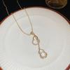 Colar com pingente de cabaça de zircônia eletrobanhada em ouro verdadeiro Novo estilo chinês All-match Elegante Clavícula Corrente Nicho Moda Leve Jóias de luxo