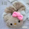 Otoño e Invierno Café con Leche Felpa Gatito Pinza para el Cabello Pinza de Presión Chica Dulce Muñeca de Dibujos Animados Goma para el Cabello Linda