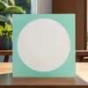 Papel para tarjetas de arte infantil con borde cuadrado exterior y centro redondo, pintura de arte para niños, boceto, marco de lente, pintura china, estilo antiguo, estudio de pintura hecho a mano, papel para bocetos 8K