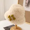 Chapéu de Pescador Feminino Outono e Inverno Novo Estilo Desenho Animado Ragdoll Moda Rosto Exposto Pequeno Chapéu de Bacia Recheado Chapéu Quente à Prova de Frio