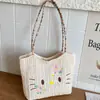 Bolso Tote de Moda de Nicho para Mujer de Este Año, Nuevo Estilo Verano 2026, Bolso de Hombro Bordado en Paja, Bolso Versátil para Debajo del Brazo