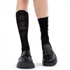 Calcetines Apilados Calcetines Media Pantorrilla Calcetines de Encaje Blanco Hasta la Pantorrilla Medias de Verano para Mujer Lolita Lolitajk 4030