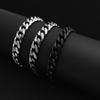 Pulseira de Fivela de Aço Titânio Personalizada Aço Inoxidável Fivela Simples Moagem de Seis Lados Pulseira Cubana Masculina Joias Estilo Frio Europeu e Americano