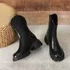 Botas Martin de Piel Genuina de Moda para Mujer, Otoño e Invierno 2026, Elegantes y Adelgazantes, Botines con Cordones de Estilo Británico