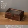 Caja de Almacenamiento de Vidrio con Flor de Begonia Caja Decorativa para Tocador Caja de Madera Retro para Organización de Escombros de Escritorio Caja de Madera con Tapa abatible Decoración