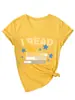 Eu Li Passado Meu Amazon Ebay Site Independente Moda Casual Divertida Camiseta Feminina Manga Curta Gola V em Estoque