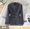 Blazer vermelho moderno de abotoamento duplo, novo conjunto de terno profissional para mulheres, adequado para entrevistas e traje de trabalho