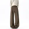 Pantalones Anchos Plisados con Botones de Doble Fila, Pantalones Casuales Estilo Pareja, Pantalones de Hombre de Moda Relajados con Botones Estilo Old Money