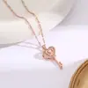 Serie Inteligente Cien Venta en Vivo Collar para Mujer Microincrustado Completo de Diamante Corazón Palpitante Colgante de Acero de Titanio Cadena para Clavícula Joyería