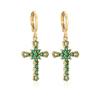 Aogu Moda Europea y Americana Baño de Cobre Oro de 18K Zircón Aretes Geométricos para Mujer Ins Nicho Aretes Personalizados Suministro Transfronterizo