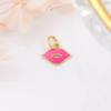Pendientes colgantes de labios pequeños con baño de cobre color oro real de 18 quilates, pulsera, collar, accesorios de joyería DIY