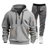 Traje de Sudadera Deportiva Otoño e Invierno Transfronterizo 2024 para Hombre con Cremallera Sudaderas Ropa Deportiva Traje Suéter Suéter Conjunto de Dos Piezas