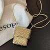 Bolsa Tejida Edad Media Collar Largo Mujer 2024 Nuevo Sentido del Diseño Cadena Lanosa Nicho Único Accesorios Combinables