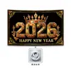 Fondo navideño personalizado para fábricas transfronterizas, decoración de ambiente festivo, personalización de banner de Año Nuevo 2026 para interiores