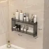 Caja de Almacenamiento para Cosméticos Montada en la Pared Tocador Estante de Almacenamiento Multicapa sin Perforaciones Estante de Exhibición de Lápices Labiales Ultradelgado para Productos de Cuidado de la Piel