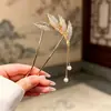 Grampo de Cabelo Vintage para Mulheres, Grampo de Cabelo Metálico de Alta Qualidade em Forma de U com Peônia, Grampo Sofisticado de Nicho, Acessório de Cabelo Estilo Antigo Venda por Atacado