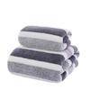 Toallas de Coral Fleece al por mayor transfronterizas para uso doméstico, Toallas de Baño de Raya Sencilla, Toallas Faciales Suaves y Absorbentes, Juego de Toallas de Baño