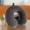 Almohada de Espuma Viscoelástica de Color Sólido en Forma de U, Almohada Redonda de Viaje para el Cuello, Almohada de Espuma Viscoelástica en Forma de U al por Mayor con Impresión de Logo