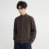 Jaqueta Cardigan Cor Lisa Estilo Japonês Gola Alta Suéter Masculino Outono 2026 Novo Versátil Casual Malha Solta Casal