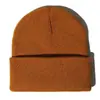Gorro de Punto de Color Puro de Lana Cálida para Otoño e Invierno, Gorro Frío, Tablero de Luz Acrílico Europeo y Americano con Logo Procesado, Personalización