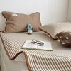 Juego de Tres Piezas de Alfombrilla Refrigerante de Seda de Hielo Rayada Estilo Mixto para Verano, Lavable a Máquina, Alfombrilla Refrigerante de Seda para Aire Acondicionado para Cama Individual de Dormitorio 1.8m