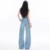 Jeans de Pierna Ancha de Verano 2026 con Textura de Bambú y Lyocell para Mujer, Caída Suelta, Delgados, Transpirables, Corte Holgado, Diseño Único de Bolsillos, Pantalones Largos hasta el Suelo