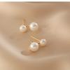 Pendientes de perlas de agua dulce de estilo coreano para mujer, diseño de nicho, pendientes de perlas de alta calidad, elegantes pendientes de lujo ligeros de estilo francés de alta sociedad.
