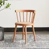 Cadeira de Jantar Windsor de Madeira Maciça Estilo Japonês com Rattan Cadeira de Rattan para Varanda de Casa Cadeira Casual de Rattan para Estudo de Pessoa Única Cadeira de Rattan Chandigarh