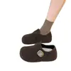 Zapatos Birkenstock Grises Esponjosos de Suela Gruesa para Mujer Otoño/Invierno 2026 Zapatos de Lana Nuevos para Personas Bajas Zapatos de Algodón Birkenstock Cálidos
