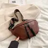 2026 Atacado Transfronteiriço Estilo Europeu e Americano Cor Sólida Bolsa de Ombro Pu Formato Dumpling Casual Versátil Unissex para o Dia a Dia Transversal