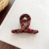 Pinza para el pelo de tela a cuadros dulce y linda estilo coreano con un toque de alta gama para recogidos, Pinza de tiburón Accesorio para el pelo para mujer