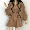 Moda Femenina de Alta Gama Nueva Otoño/Invierno 2026 con un Diseño Francés Puro y Atractivo, Vestido de Pana de Nicho
