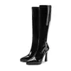 1058-A8 Botas de Salto Alto Stiletto Bico Fino Cor Nude 2026 Novo Estilo Acima do Joelho Zíper Lateral Botas de Equitação Botas Longas