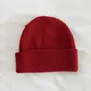 Gorro de tricô de camada dupla, espessado, para outono e inverno, feito de lã pura, cor sólida, com aba simples, adequado para atividades ao ar livre, esqui e para fornecer calor e proteção para as orelhas
