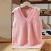 Nuevo Chaleco de Punto de Lana Pura para Niños Chaleco de Punto Unisex para Niños y Niñas Versátil Engrosado Holgado Sin Mangas Cárdigan Suéter