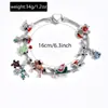 Pulseras Navideñas Europeas y Americanas al por Mayor Accesorios de Muñeco de Nieve y Reno de Dibujos Animados Árbol de Navidad con Goteo de Aceite Hip-Hop Pulseras Versátiles para Hombres y Mujeres