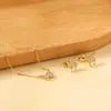 Joia Versátil da Moda com Strass Coroa Fresca Pingente de Coração Colar Pequenos Brincos de Tarraxa Conjunto de Joias de Aço Inoxidável para Mulheres