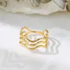 Anillos Abiertos de Acero Inoxidable de Venta Caliente Europeos y Americanos, Anillos de Acero Titanio para Mujer, Joyería Simple Apilable para el Día a Día Lista para Enviar, Venta al por Mayor del Fabricante