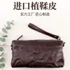 Nueva Cartera de Piel Genuina de Curtición Vegetal Bolso Pequeño Cruzado para Mujer Bolso de Hombro Plegado Retro Bolso Mensajero para Viajar con Cremallera Billetera para Monedas