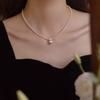 Colar de pérolas de zircão micro-incrustado de luxo leve design de nicho cadeia de clavícula 2024 nova corrente de camisola popular feminina