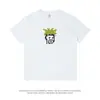 Camiseta Masculina Estampada Retro Americana de Manga Curta Luxo Acessível Bonita 230g Solta Gola Redonda Versátil Branca Camiseta Atacado