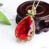 Ai Yu Moda Colgante de Vidrio Rojo Sangre de Paloma en Forma de Gota de Agua Collar de Piedra Roja Simulada Venta Caliente Transfronteriza S4110906
