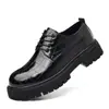 Zapatos de Cuero para Hombre con Suela Gruesa, Zapatos Formales de Negocios Británicos Modernos, Zapatos para Hombre que Aumentan la Altura, Zapatos Casuales de Cuero con Punta Redonda Amplia, Cuidadosamente Seleccionados