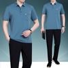 Trajes Casuais de Verão 2026 para Homens de Meia-Idade e Idosos, Roupa Esportiva de Verão, Camiseta de Verão com Gola Redonda e Manga Curta para Pais de Meia-Idade