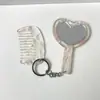 Nuevo Set de Espejo y Peine en Forma de Corazón, Accesorio de Bolso Simple y Versátil, Llavero de Peine con Mango Portátil