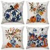 Funda de Almohada con Estampado de Calabaza de Otoño Más Vendida en Amazon Lino Sintético Transpirable Cómoda Cojín Cojín Decorativo para Interiores