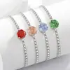 Pulsera elástica de colores de corte rosa más vendida en Tiktok y Xiaohongshu con incrustaciones de diamantes de alto carbono brillantes, joyería para transmisión en vivo