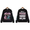 Marca Tendência High Street Europeia e Americana Hell Star Vintage Lavado Velho Casual Solto Manga Curta Moletom com Capuz Calças Terno